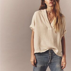 XiRENA Avery Mauve Blush Textured Blouse